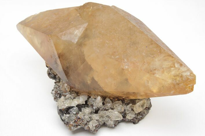 Twinned Calcite Crystal with Sphalerite - Elmwood Mine #209736